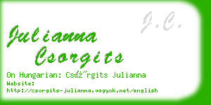julianna csorgits business card